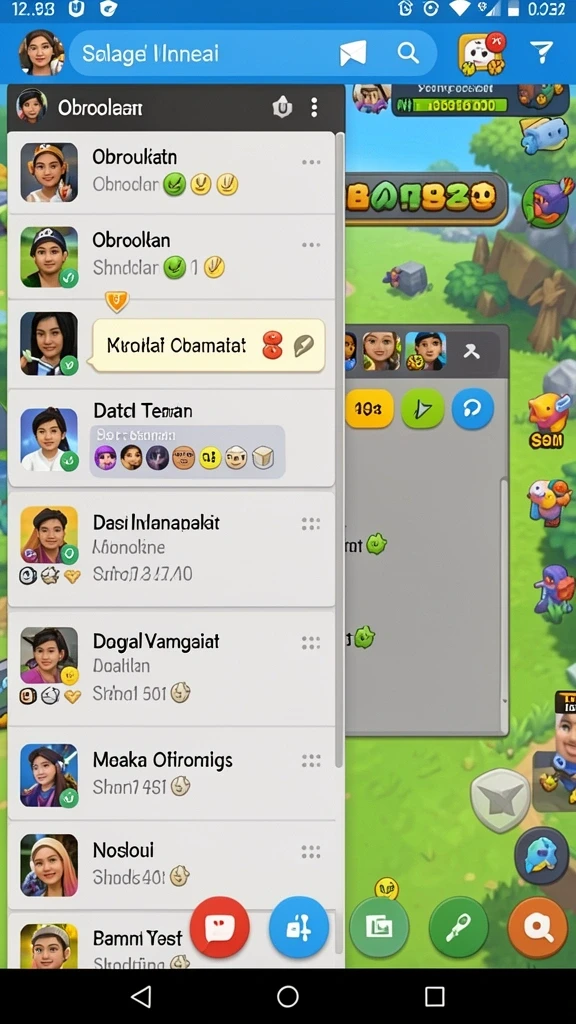 wongtoto - Screenshot menunjukkan fitur interaksi antar pemain yang aktif.
